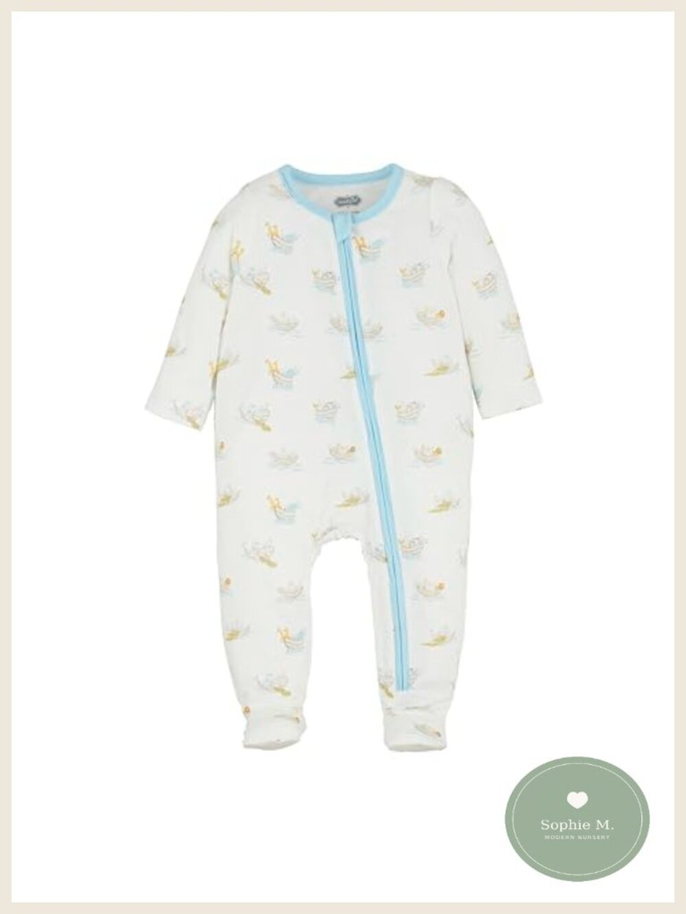 Knit Bamboo Footed Sleeper Long Sleeve Crew Neck Fitted Infant Sleepwear